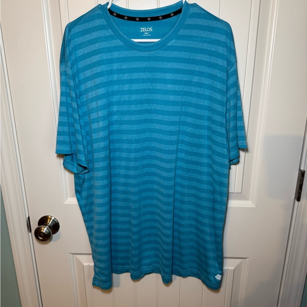 Zelos Men's Blue Striped Shirt 2XLT